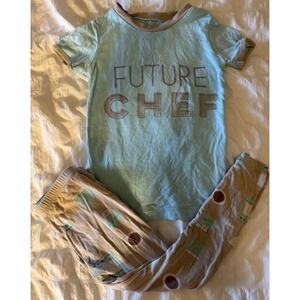 Kickee Pants Pajama Set in Future Chef Size‎ 3T Cooking Bamboo Pjs